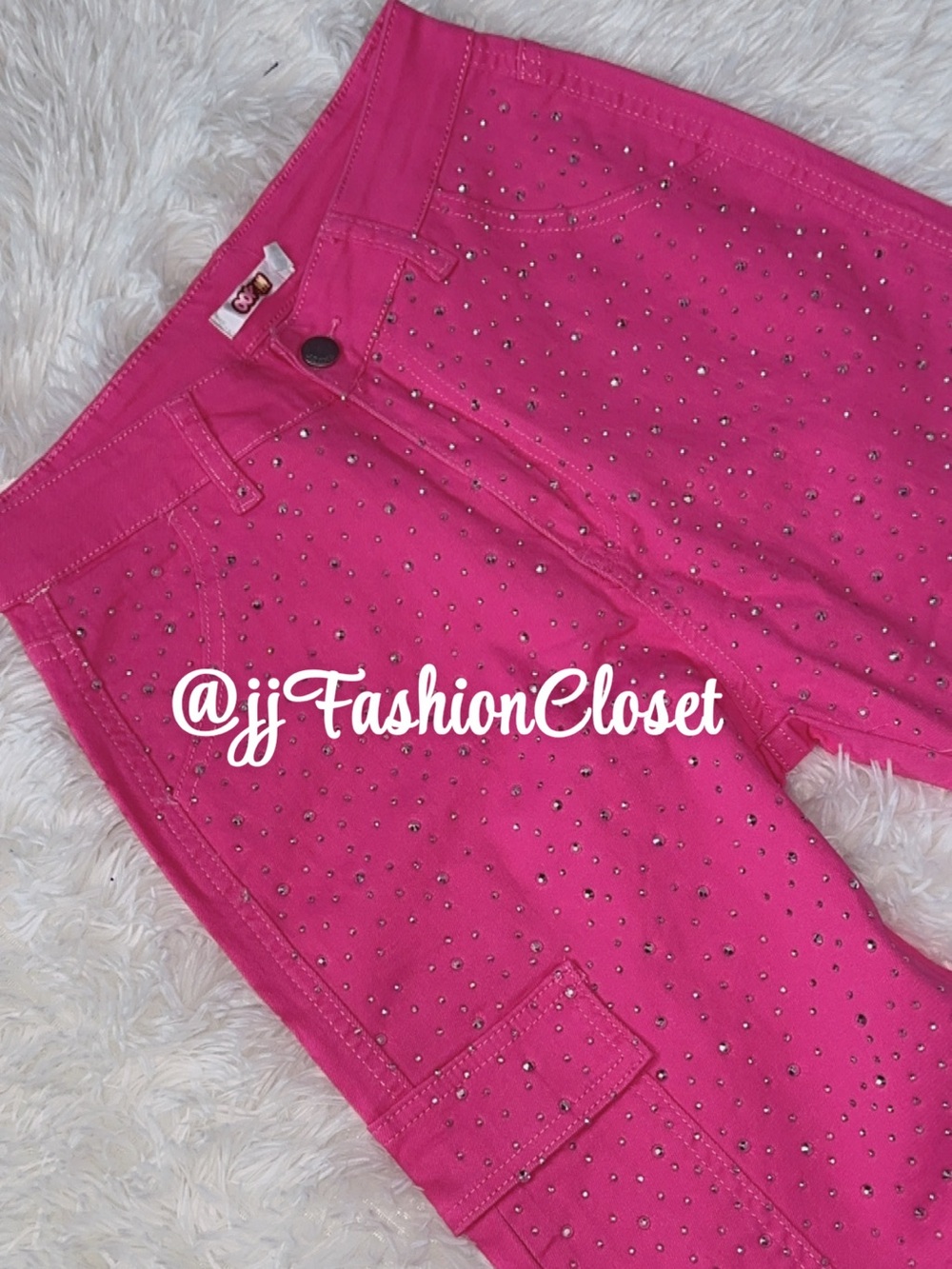 Hot pink Jeans With Rhinestones 💕 - Picture 3 of 6
